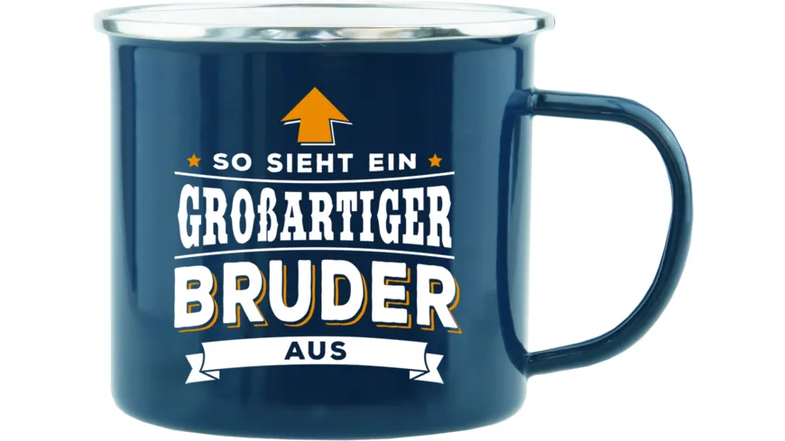 H&H Echter Kerl Emaille-Becher Bruder