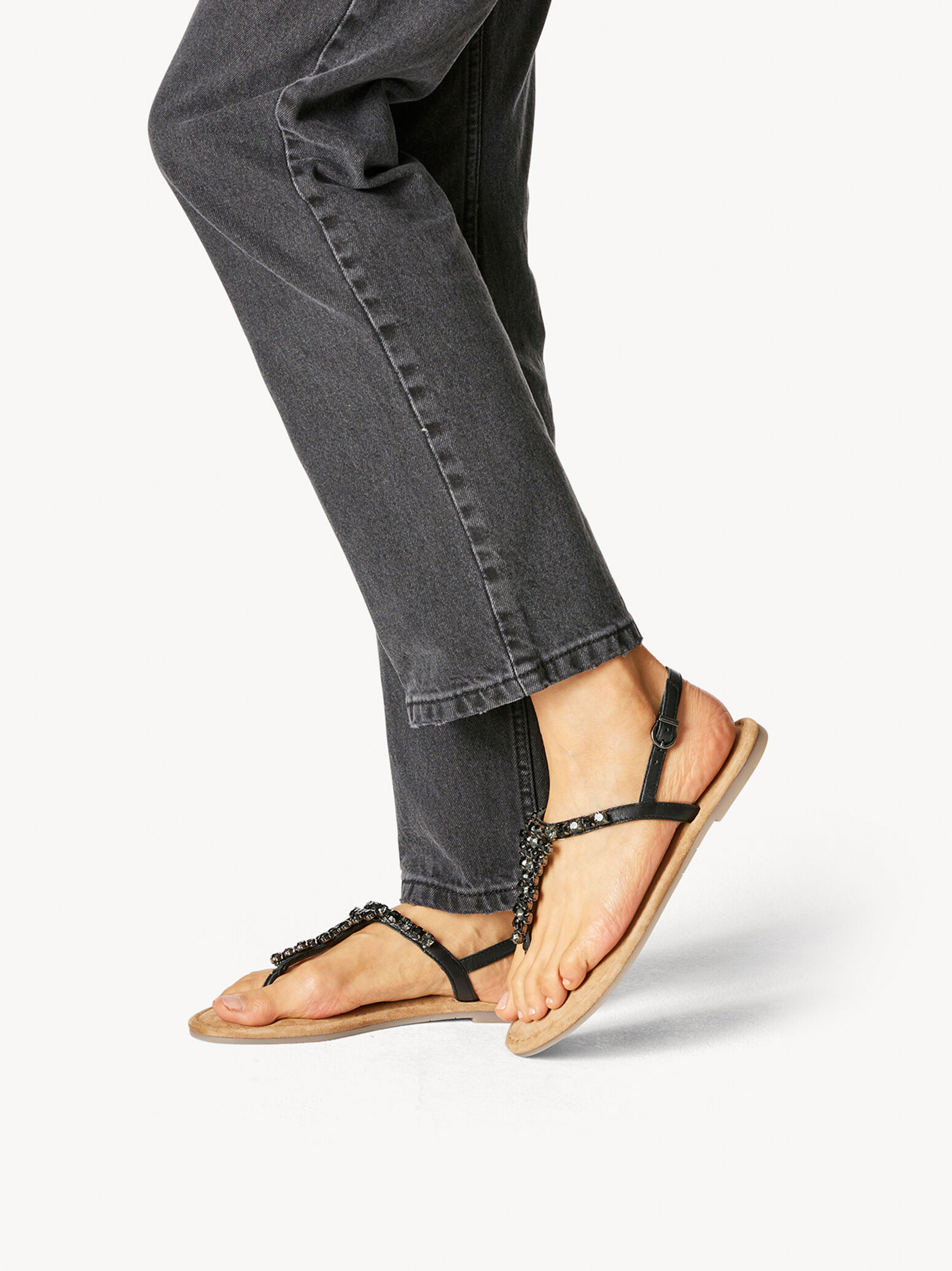 Sandale en cuir - noir