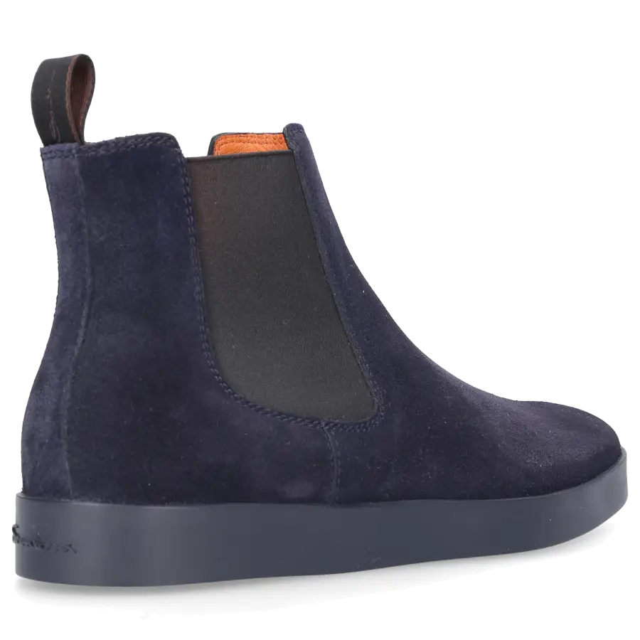 Santoni - Chelsea Boots 17833 Veloursleder - blau