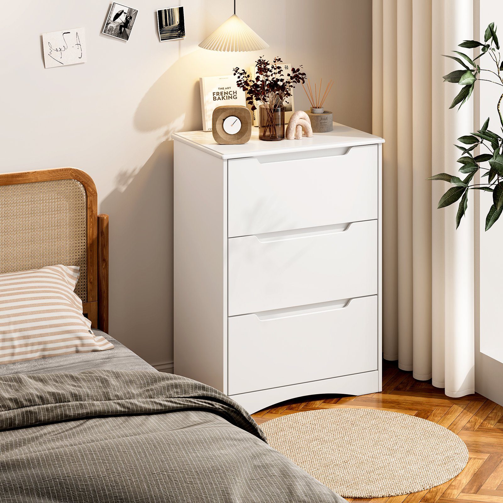 Bealife Schubkastenkommode Kommode, Schlafzimmer Flur, Schrank, Sideboard, Weiß