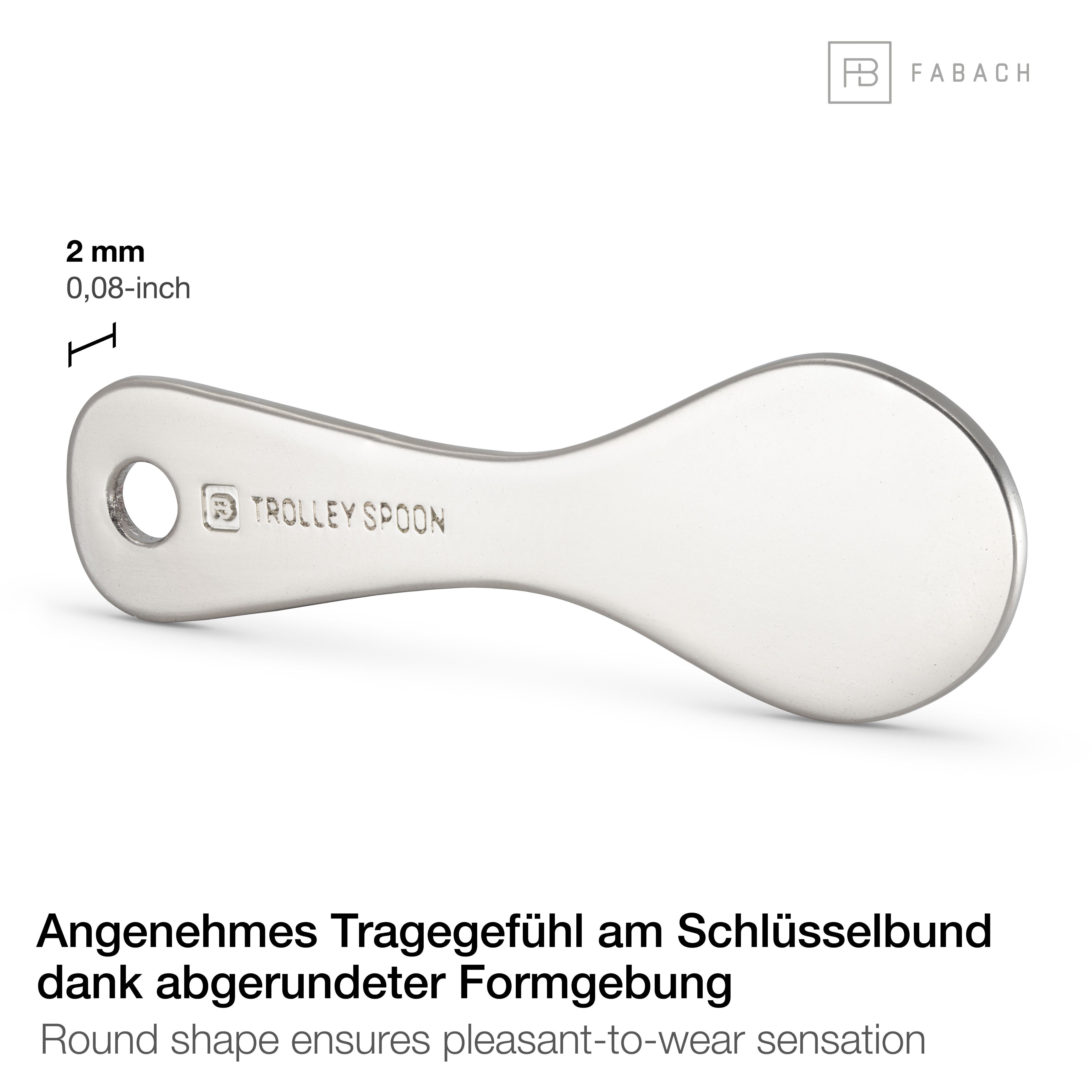 FABACH Schlüsselanhänger Trolley Spoon Einkaufswagenlöser - Einkaufswagenchip Einkaufschip