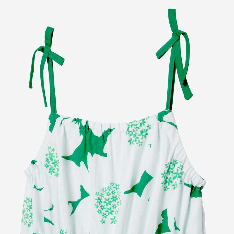 Robe fille maxi fleurs verte Catimini