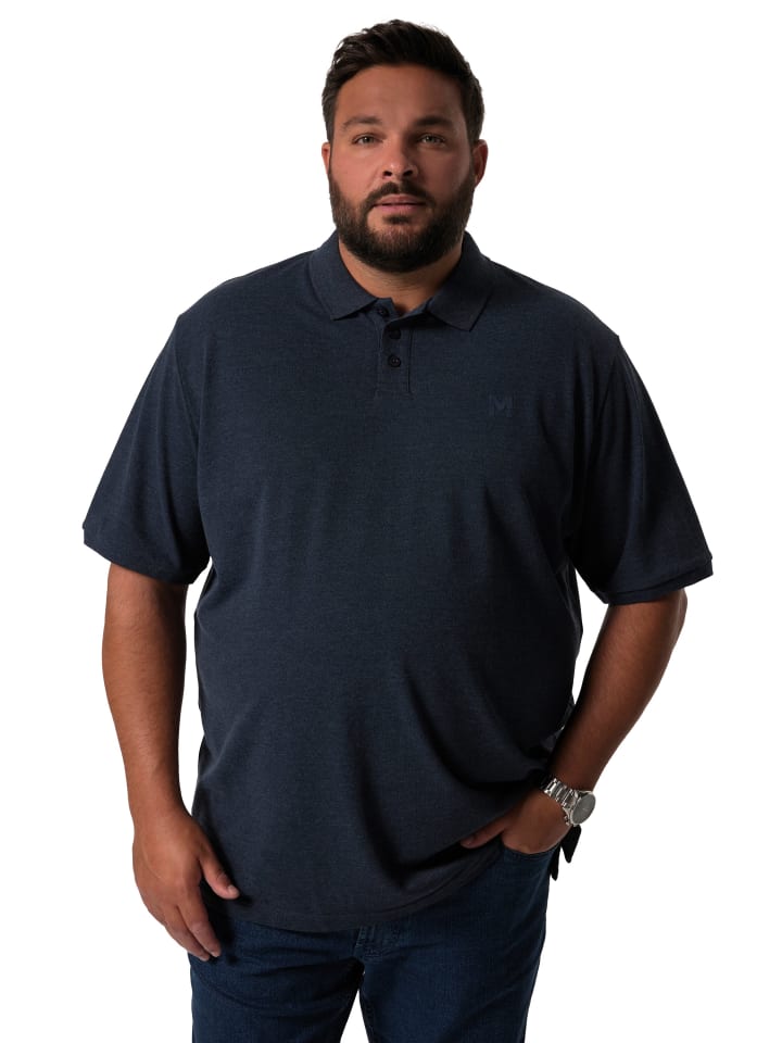 Men Plus Poloshirt in navy blau günstig kaufen