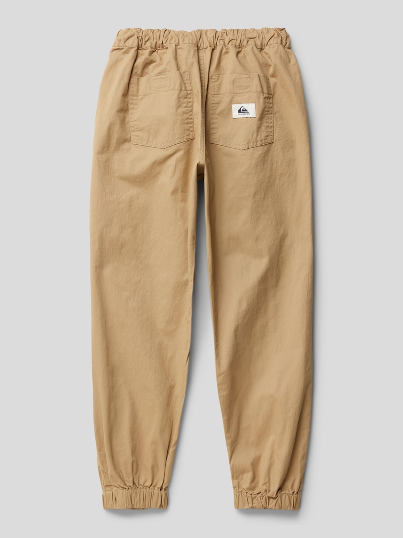 Stoffhose mit elastischen Abschlüssen in camel