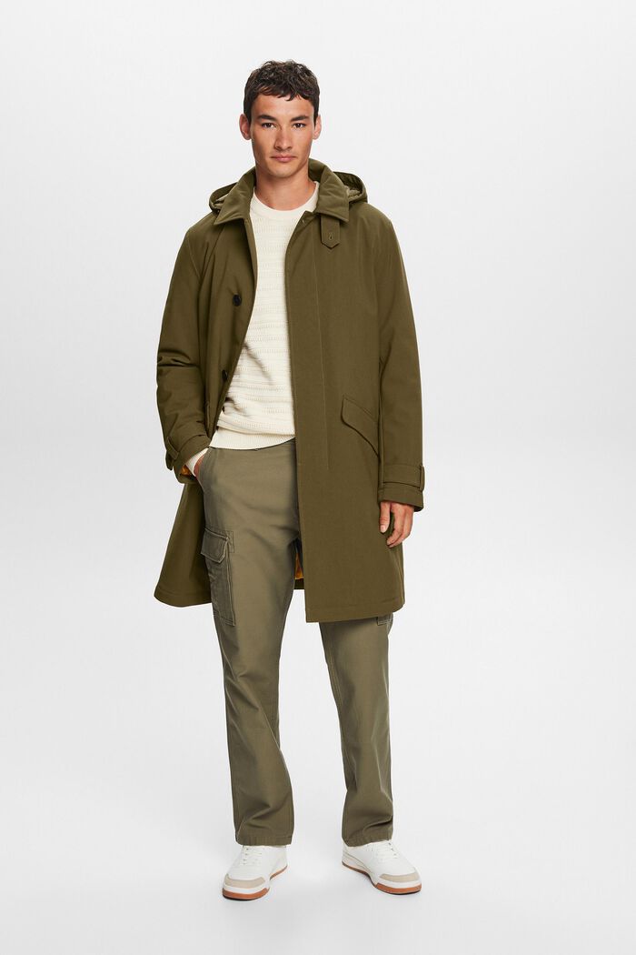 Recycelt: Wattierter Mac Coat mit flexibler Kapuze