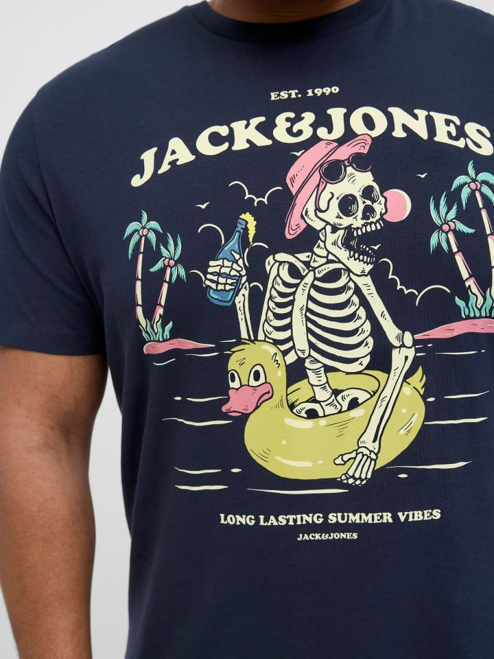 JACK & JONES PLUS T-shirt in Sky Captain günstig kaufen 4XL