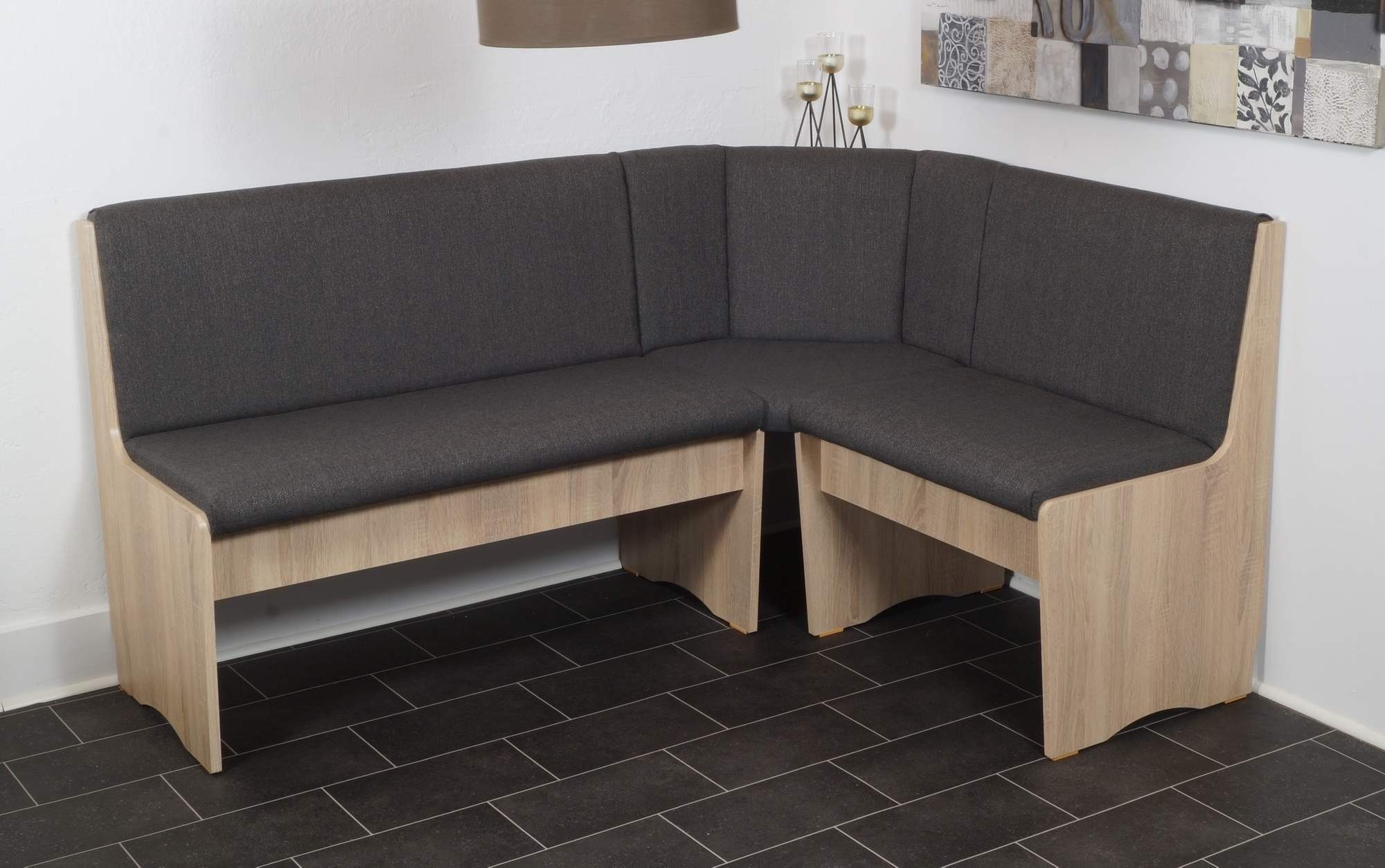 Trendmöbel24 Eckbankgruppe Eckbank Eckbankgruppe DUISBURG mit 4-Fußtisch ausziehbar Sonoma Eiche, (4-tlg)