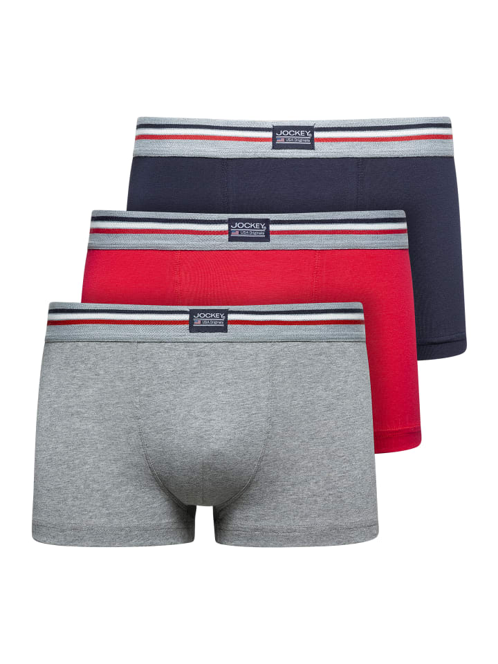 Jockey Boxershorts Cotton Stretch 3 Stück in Bunt günstig kaufen