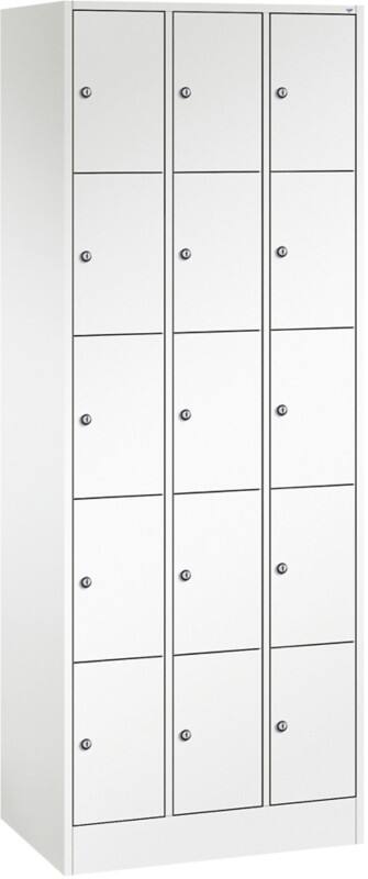 C P S 8070 Evolo Metall Schließfach 15 Türen Zylinderschloss 680 x 480 x 1.950 mm Weiß 80700-30 S10372
