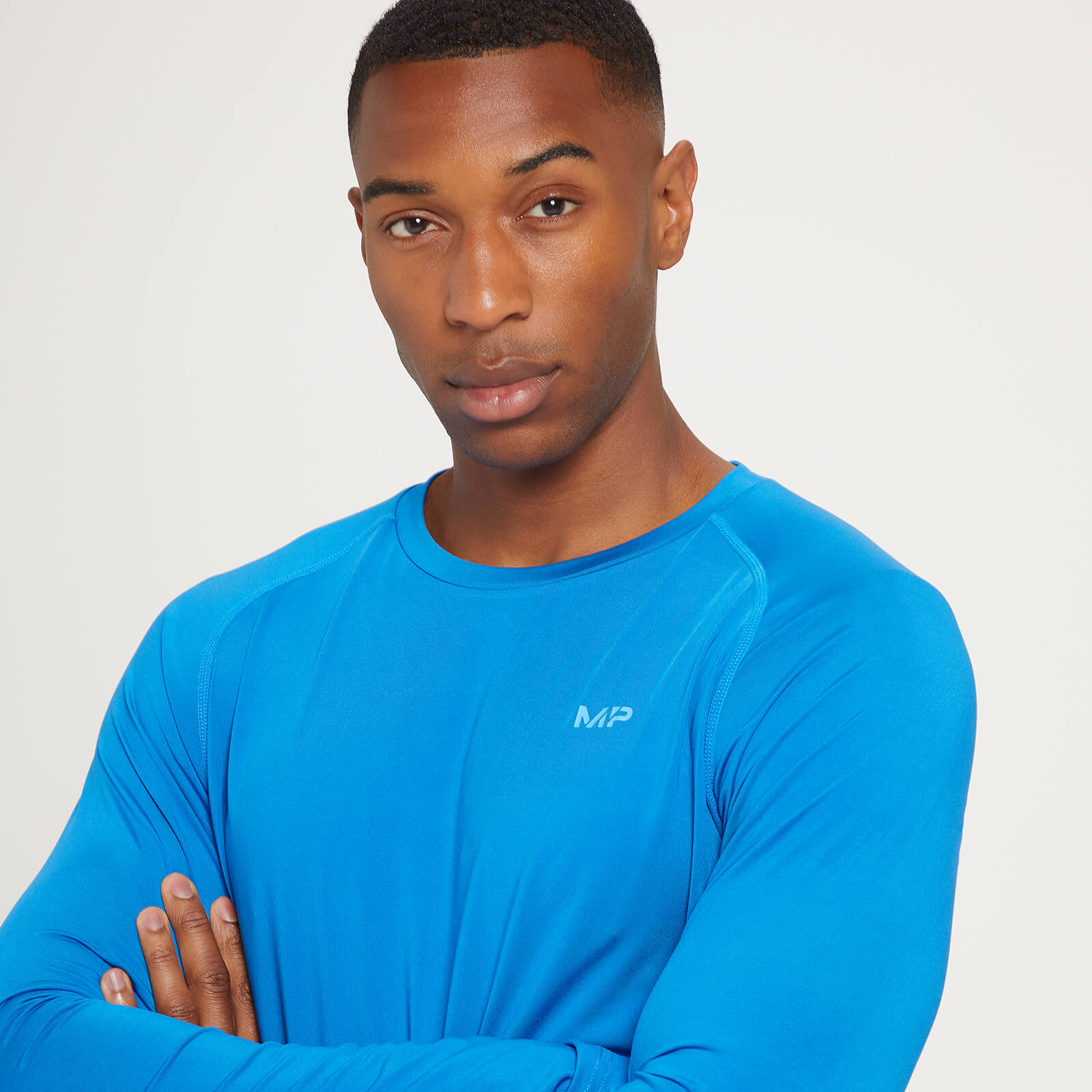 T-shirt d’entraînement à manches longues MP Linear Mark Graphic pour hommes – Bleu pur