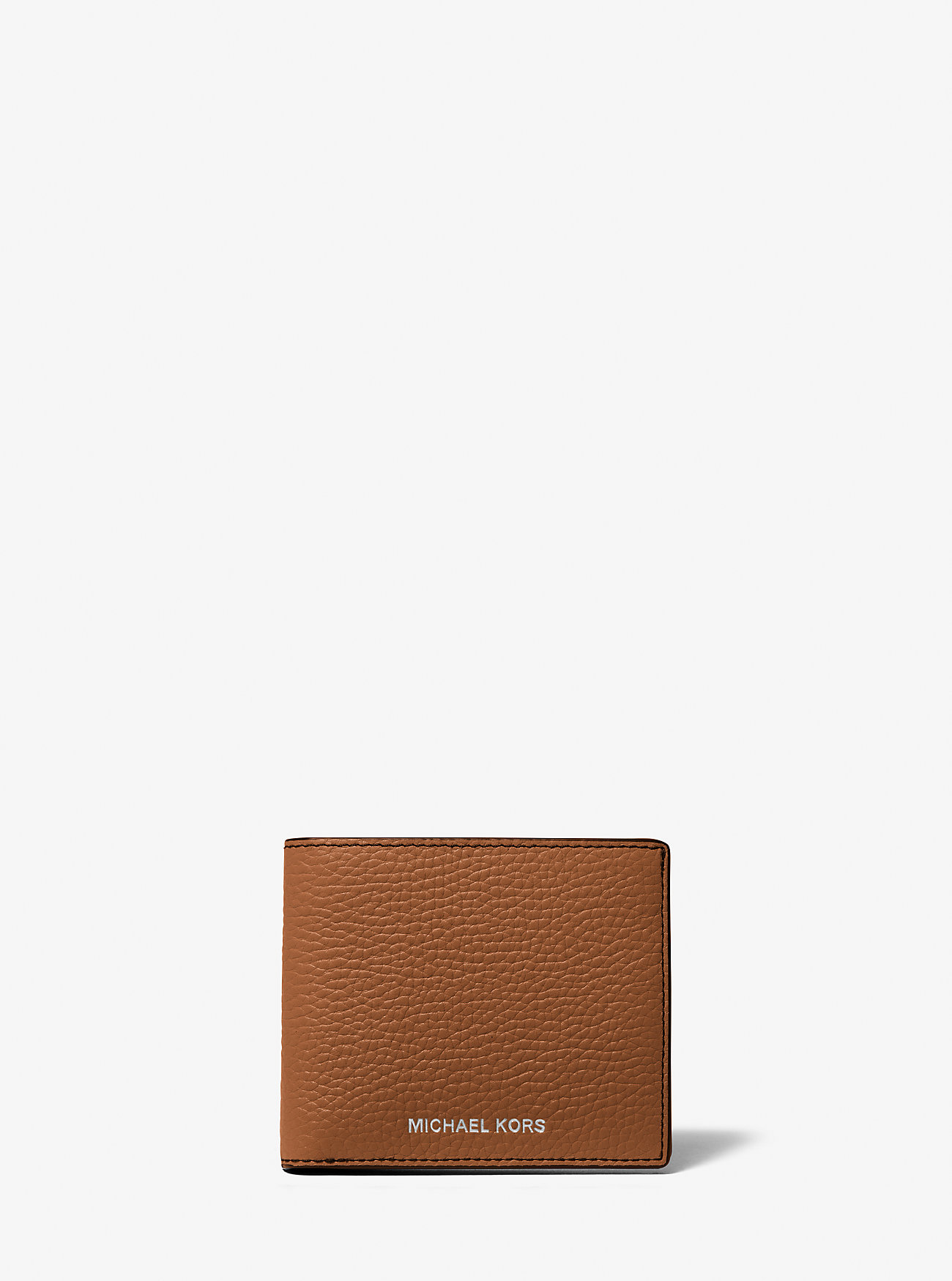Hudson Pebbled Leather Slim Billfold Wallet - LUGGAGE