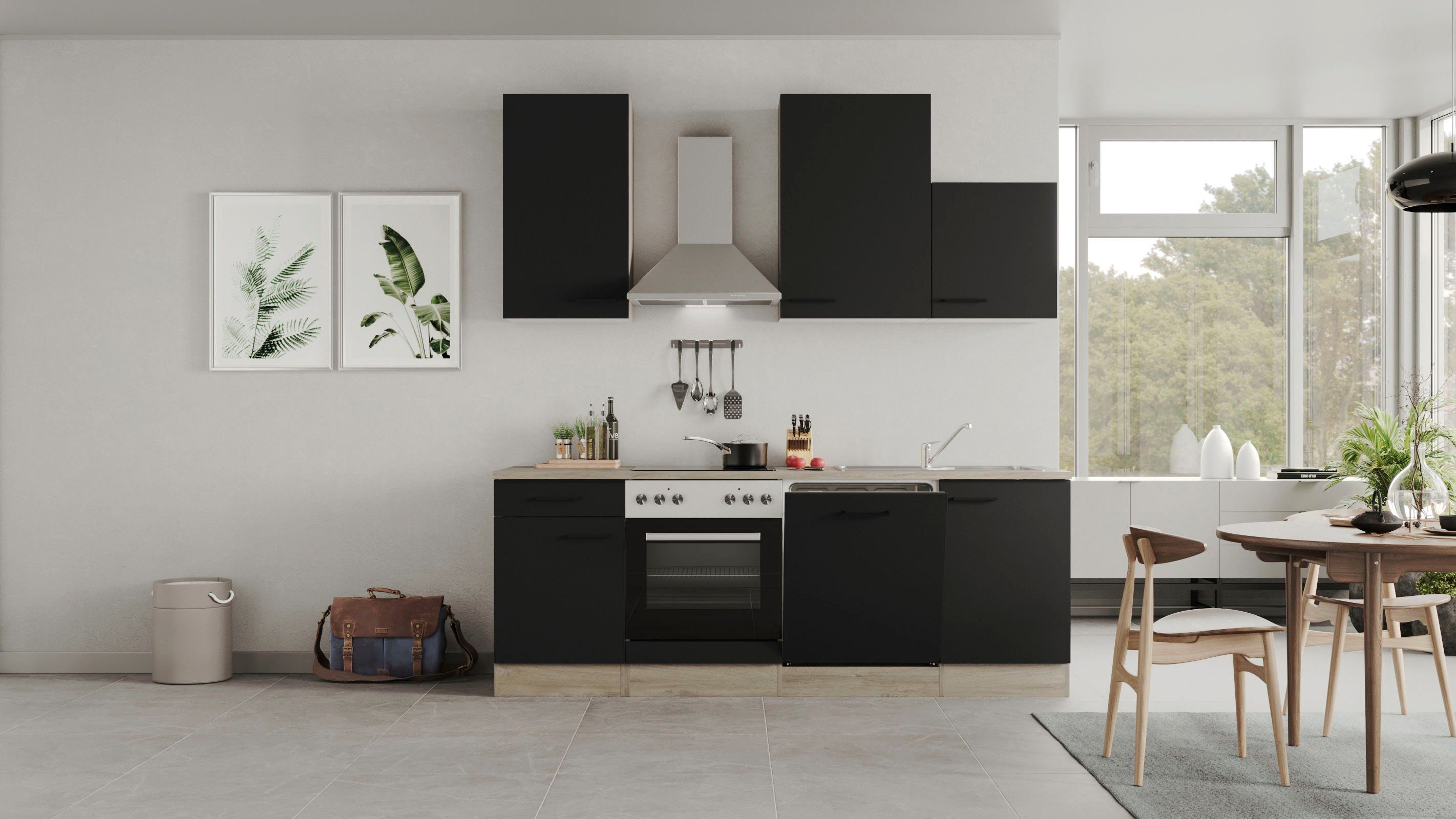 Flex-Well Küche Capri, mit und ohne E-Geräten erhältlich, Gesamtbreite 220 cm