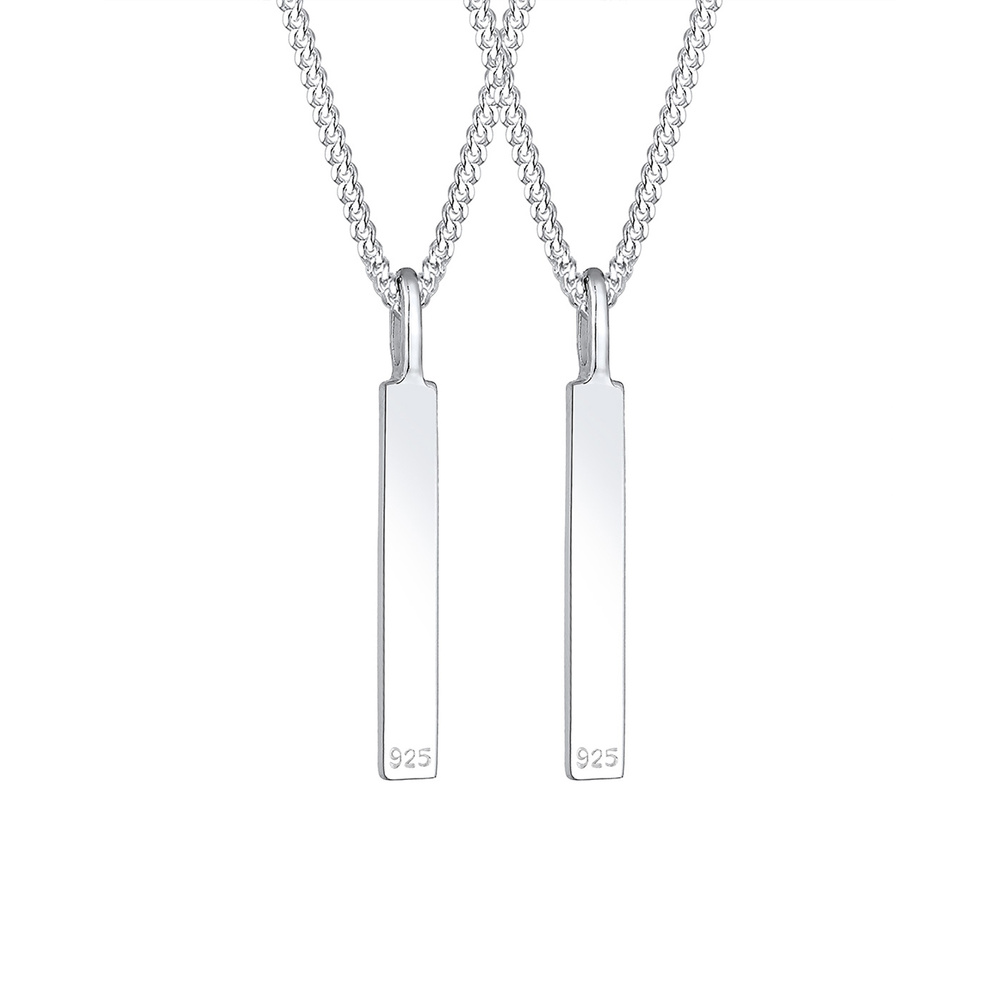 Elli Elli Collier Femme Pendentif Gravure Forever Amis Partenaire Ensemble - (925/1000 collier