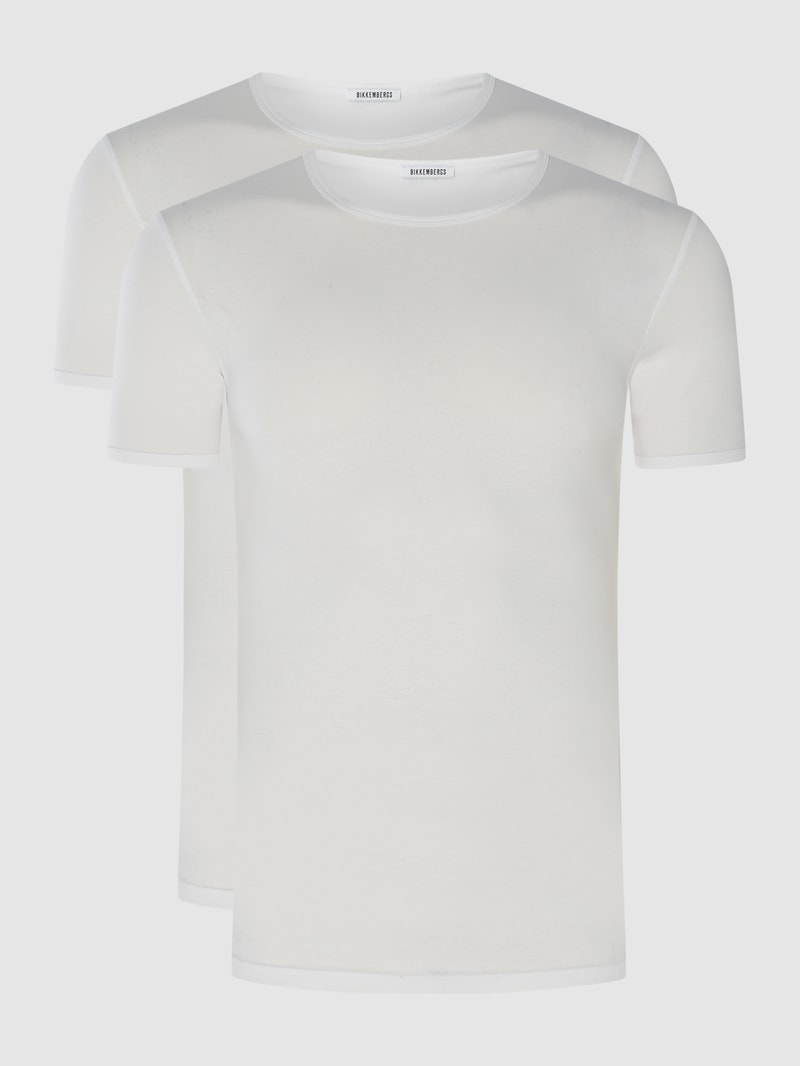 T-Shirt mit Stretch-Anteil im 2er-Pack in weiß