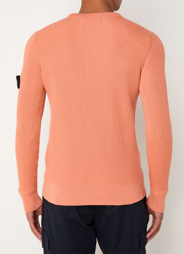 Stone Island 553C2 Rib Knit Razor Wool Logo Sweater