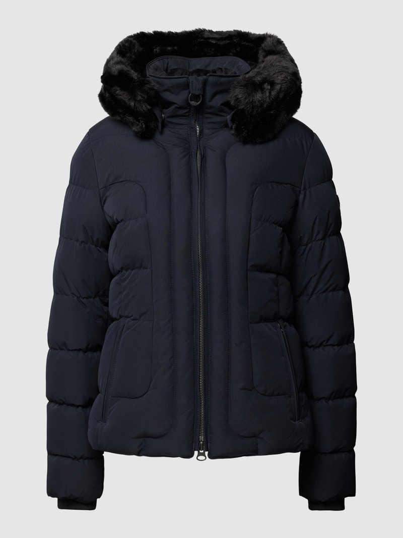 Funktionsjacke mit abnehmbarer Kapuze Modell 'Belvitesse Short' in marineblau