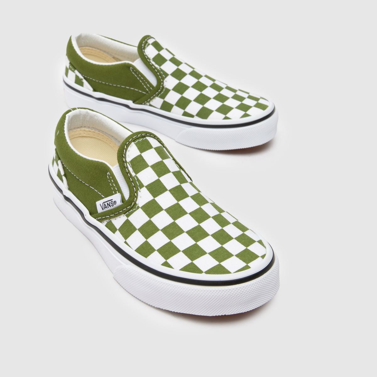 Vans mörkgröna klassiska slip-on-sneakers för pojkar och juniorer