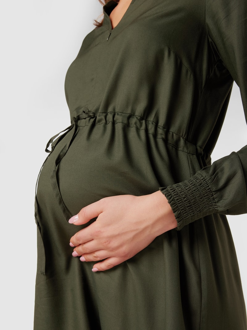 Still-Midikleid aus Viskose in dunkelgrün