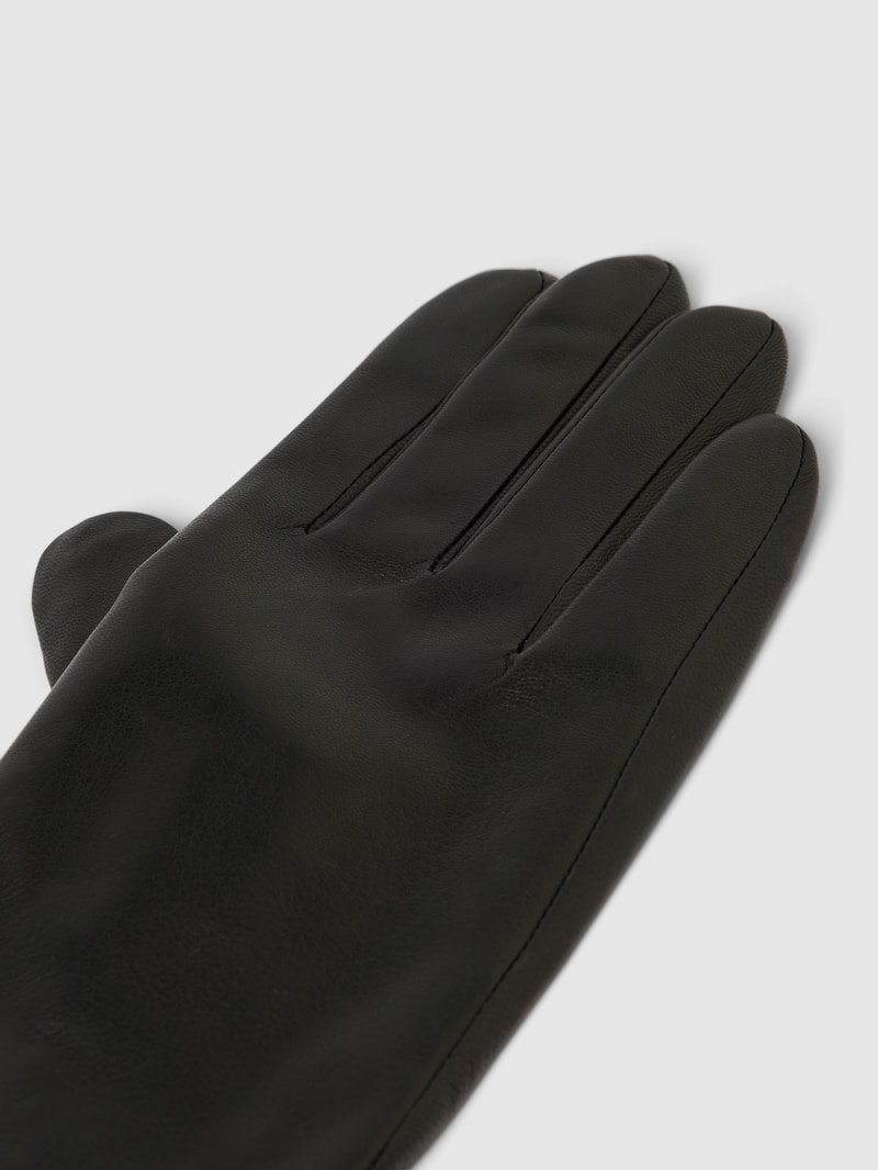 Lederhandschuhe mit Label-Detail Modell 'ESSENTIAL FLAG' in schwarz