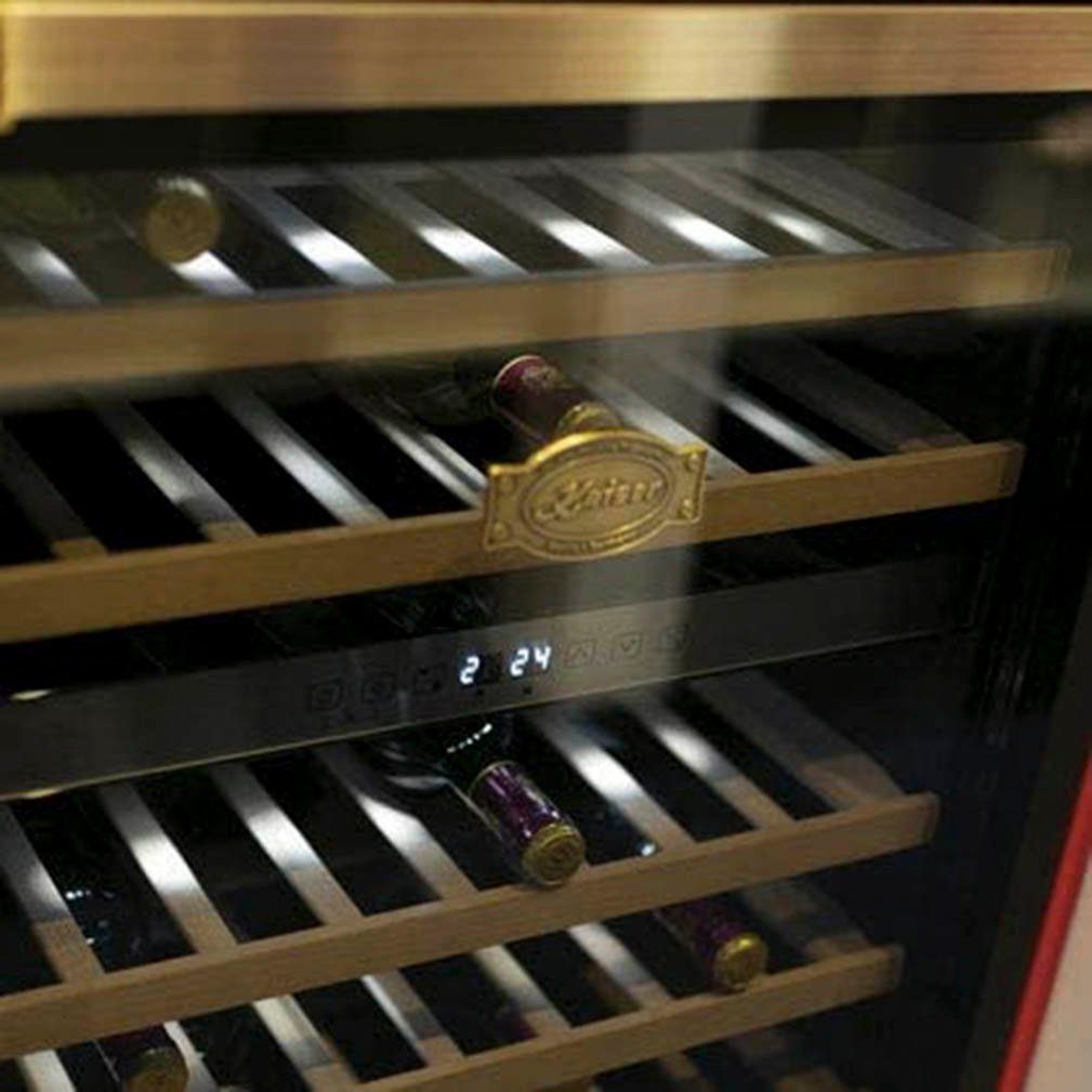 Kaiser Küchengeräte Weinkühlschrank K 64750 AD, für 46 Standardflaschen á 0,75l,Retro Weinkühlschrank 145l 46 Weinflachen 2 Klimazonen Freistehend