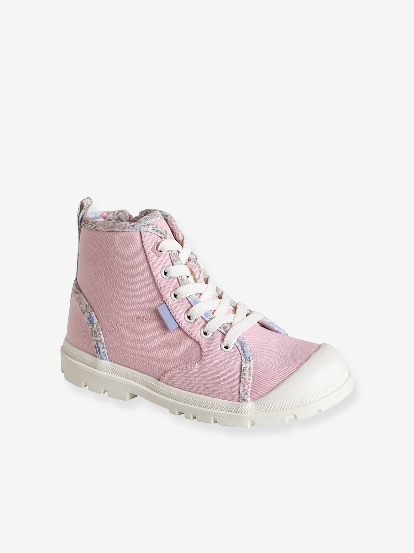 Vertbaudet Kinder High-Sneakers mit Reißverschluss - rosa