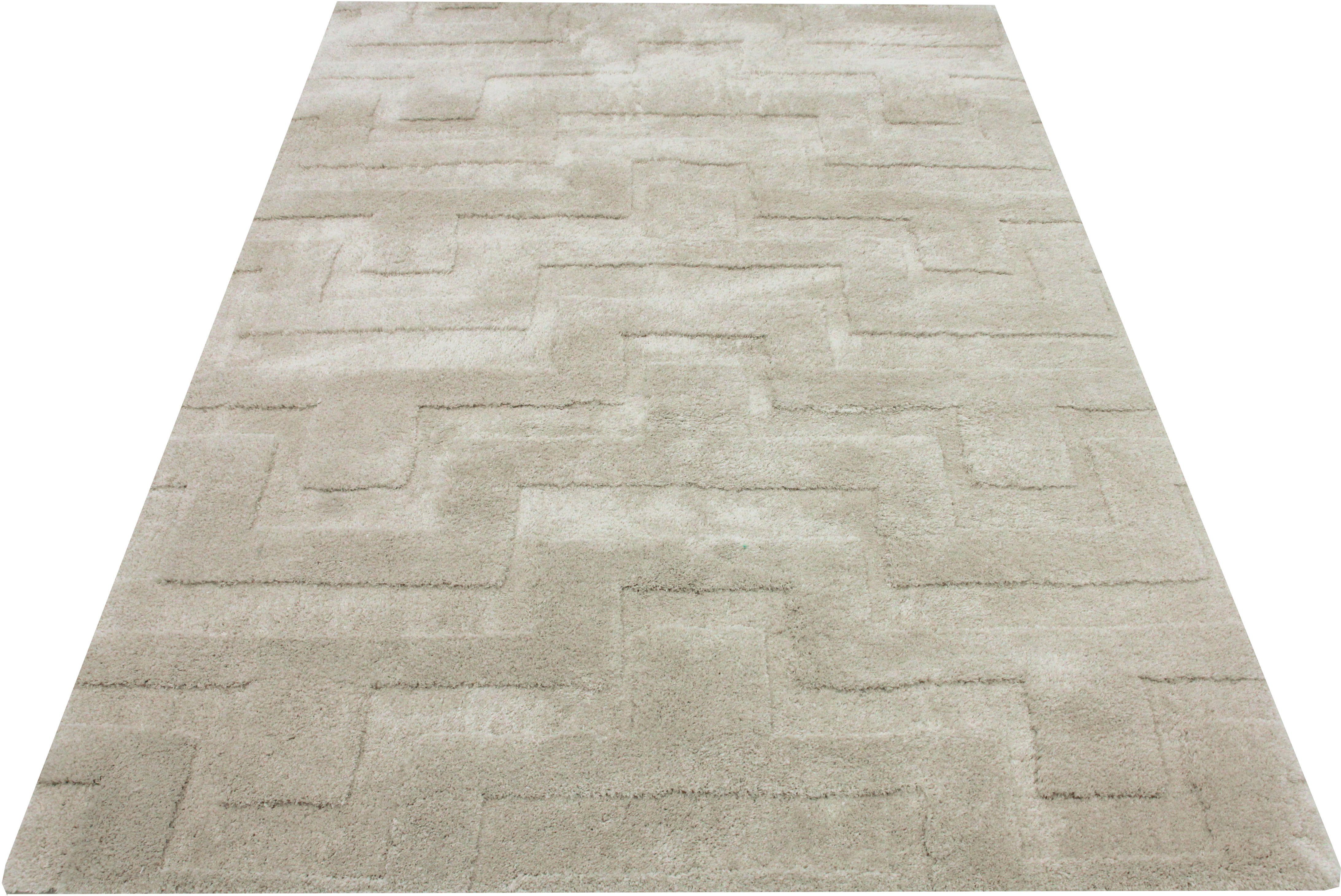 Hochflor-Teppich Jolina, LeGer Home by Lena Gercke, rechteckig, Höhe: 30 mm, Shaggy Teppiche, Hoch-Tief-Struktur, Wohnzimmer, Schlafzimmer