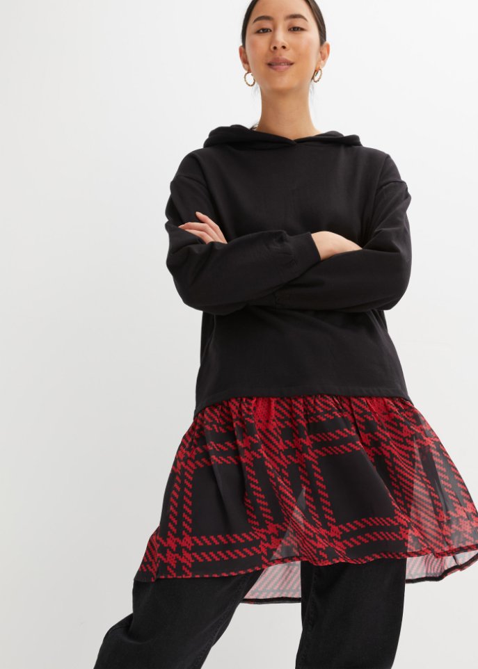 Sweatshirt mit Rockansatz