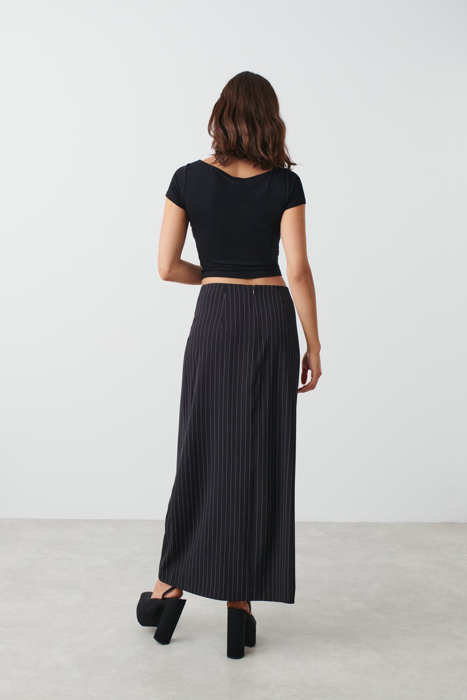 Pinstripe maxi skirt