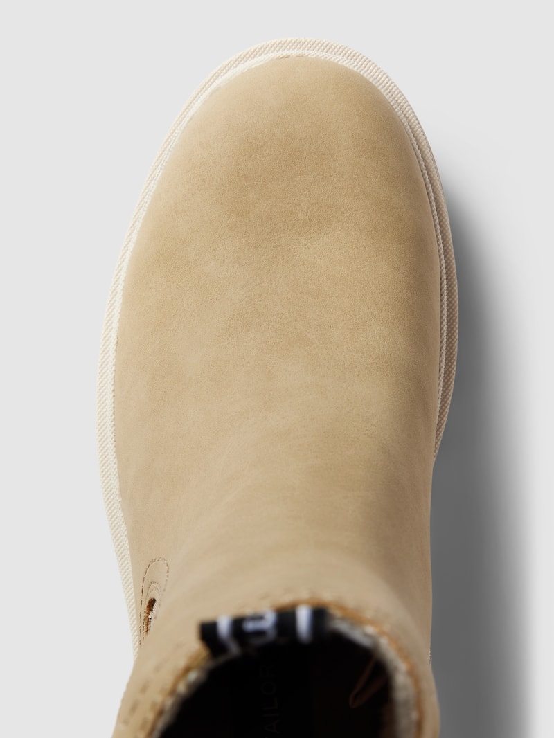 Chelsea Boots in Leder-Optik in beige