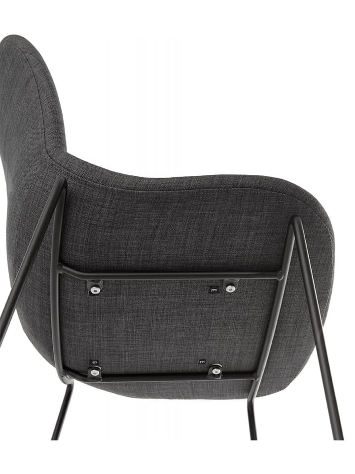 KADIMA DESIGN Barhocker Sitz 75 cm Metall Textilien | Industrial Chic Stil in Anthrazit günstig kaufen onesize