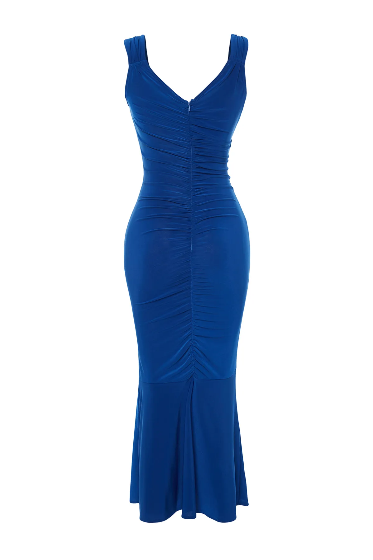 Trendyol Collection  Saks drapiertes gestricktes elegantes Abendkleid TPRSS24EL00061