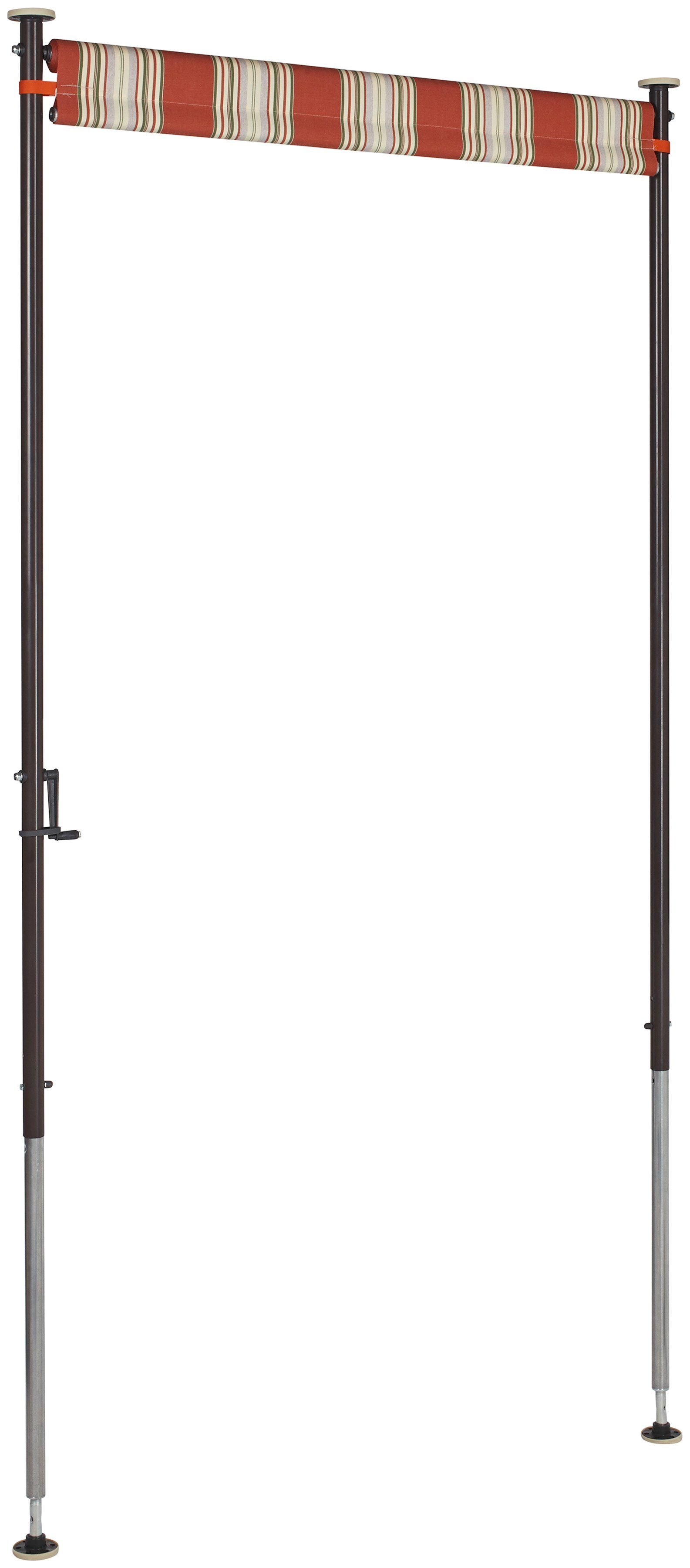Angerer Freizeitmöbel Klemm-Senkrechtmarkise Nr. 9300 rot/beige, BxH: 120x275 cm