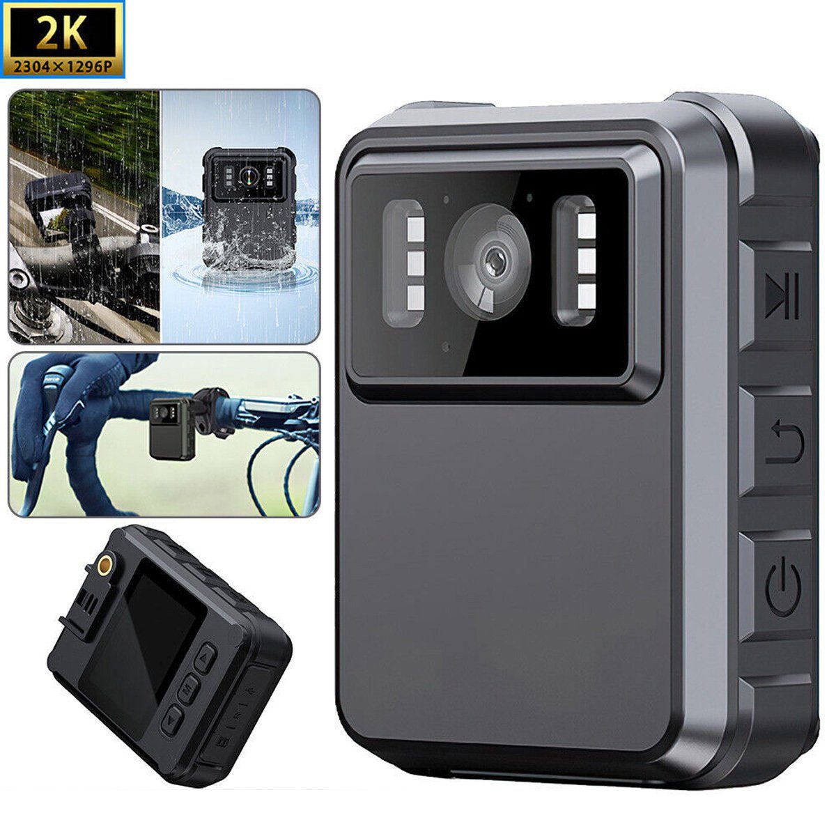 Yoyaxi Mini HD 1080P Körperkamera Dashcam (DVR Sports Cam Motorrad-Camcorder + Fahrradhalterung)