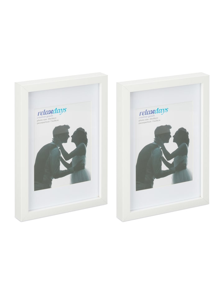 relaxdays 2x Bilderrahmen in Weiß - 20 x 30 cm günstig kaufen onesize