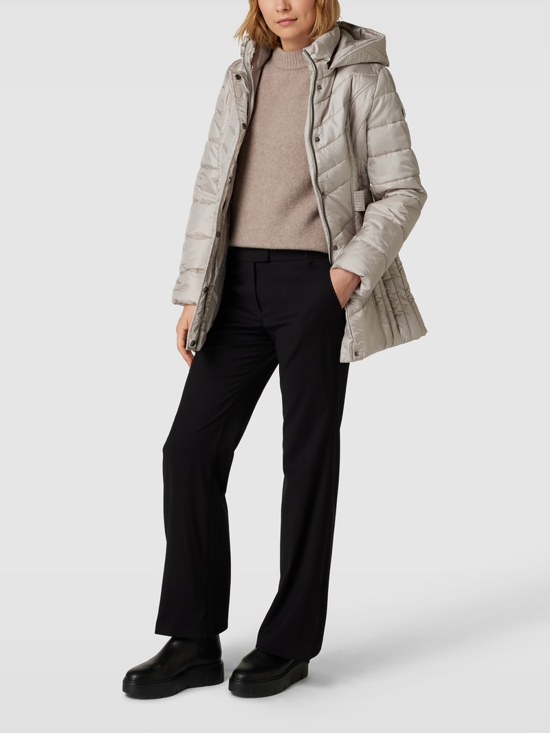 Steppjacke mit Taillengürtel in hellgrau