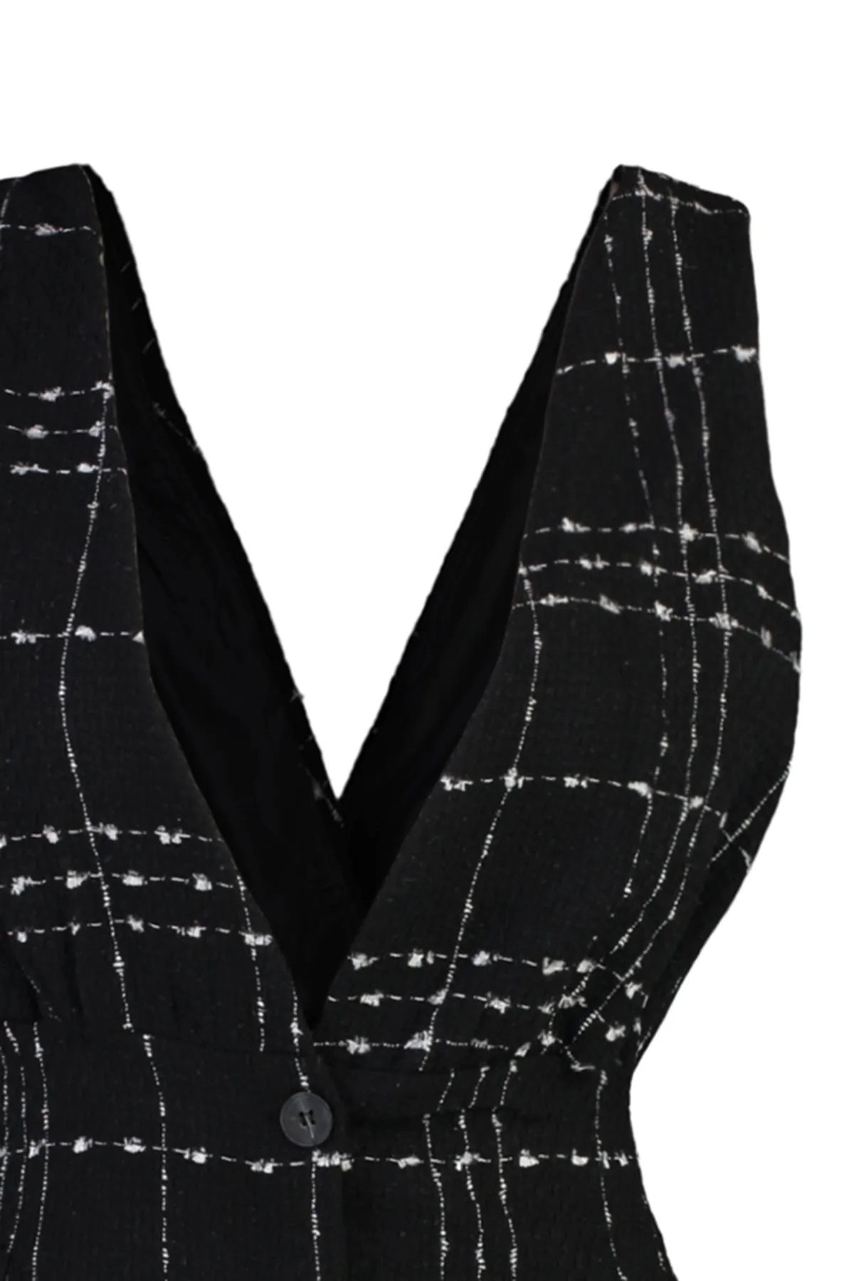 Trendyol Collection  Schwarzes gewebtes Mini-Westenkleid mit V-Ausschnitt TWOAW21EL0319
