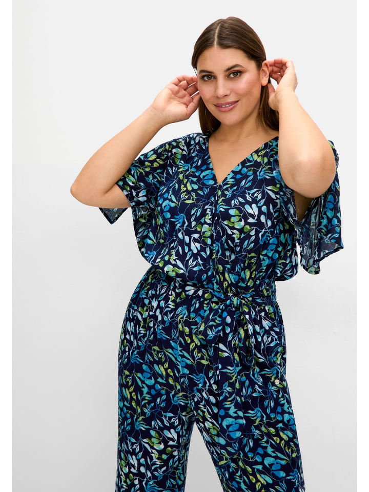 sheego Overall in tiefblau bedruckt günstig kaufen