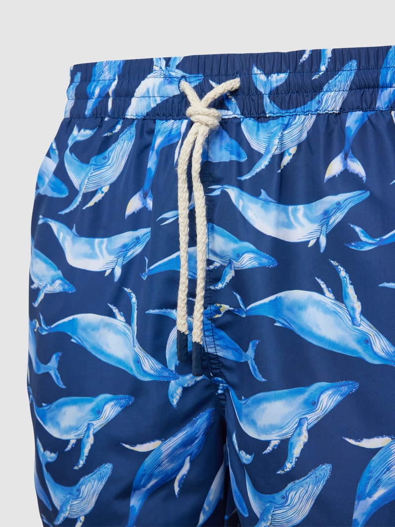 Badehose mit Allover-Muster in marineblau