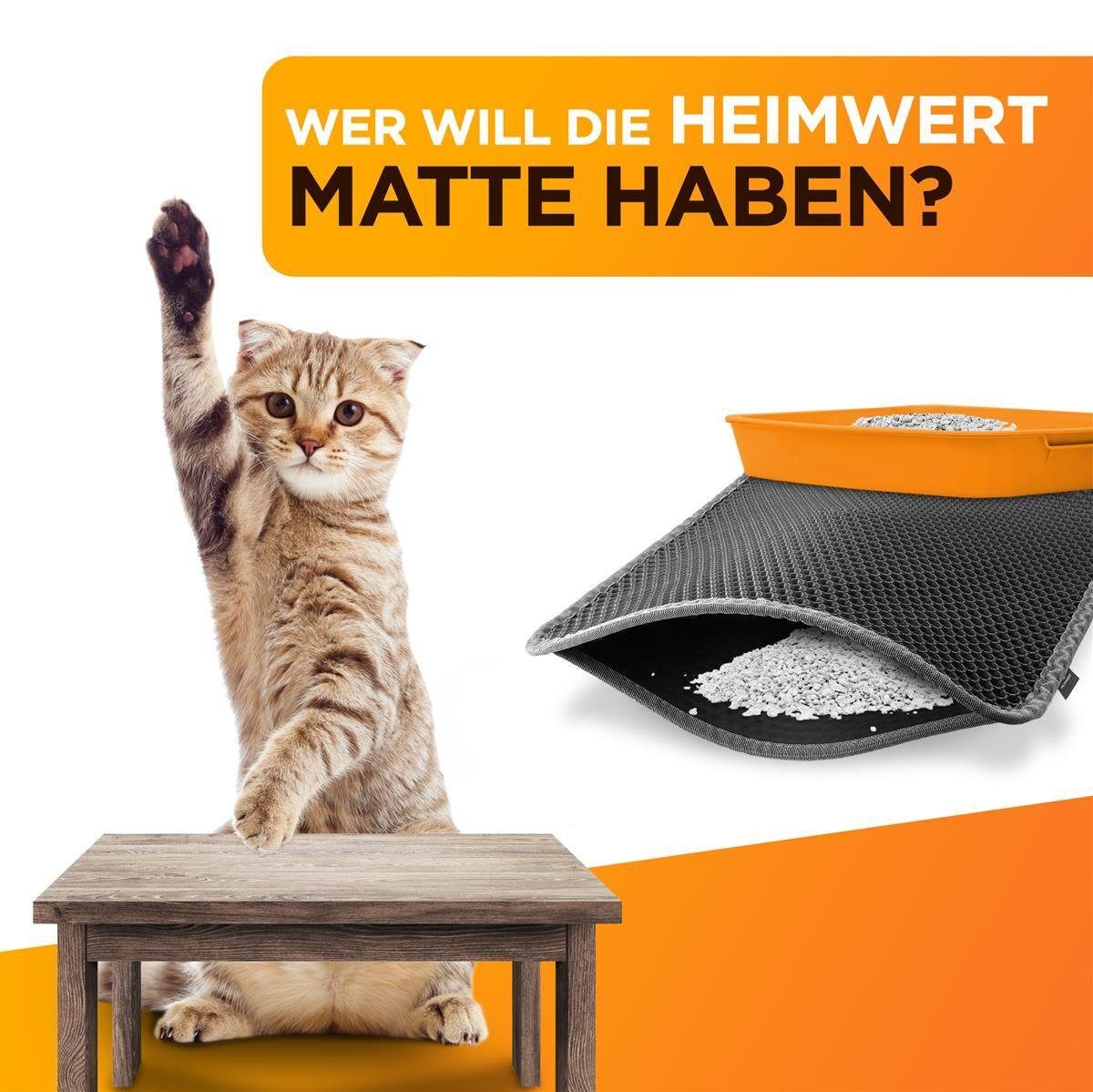 HEIMWERT Katzentoilette Katzenstreu Matte Katzenstreumatte - 76x61cm