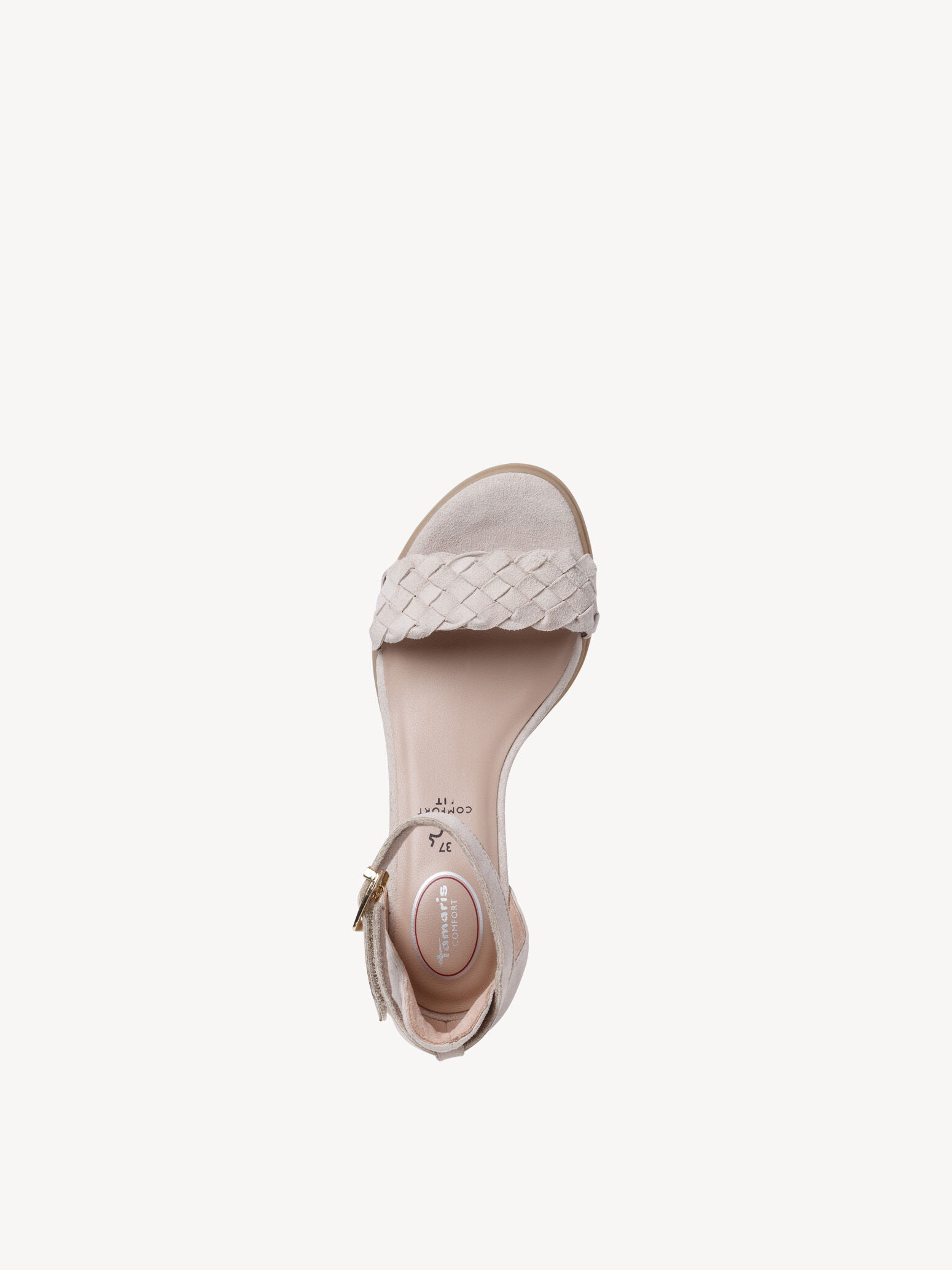 Sandale à talon en cuir - beige