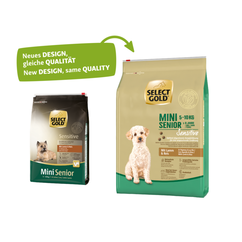 SELECT GOLD Hundetrockenfutter SELECT GOLD Sensitive Mini Senior Lamm & Reis 4 kg