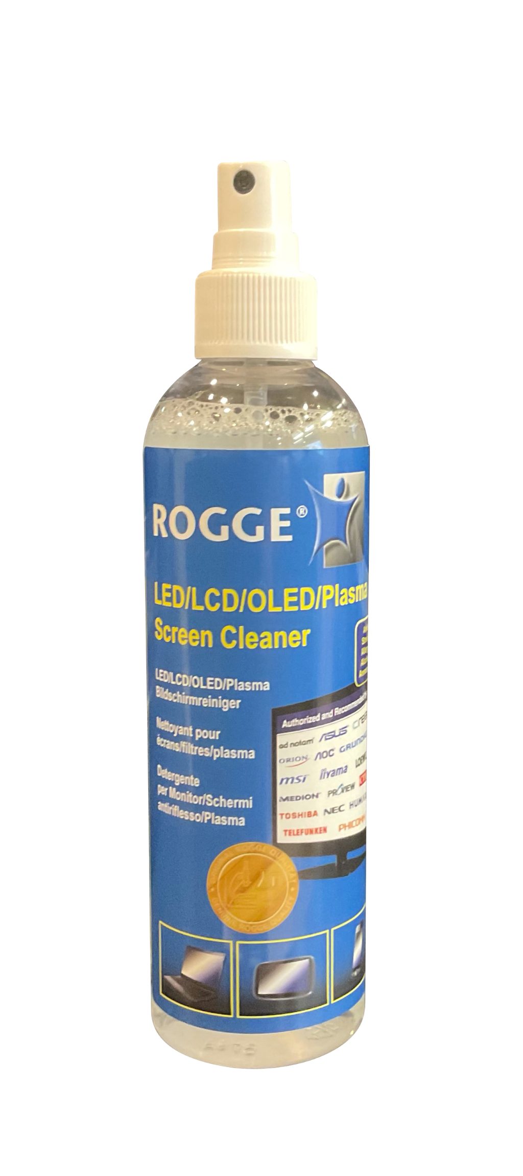 Rogge ROGGE 2x 250ml Bildschirmreiniger clear inkl. 2x Microfasertücher Sprühreiniger (2-St)