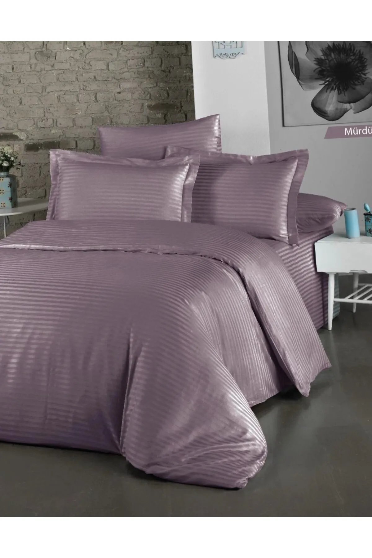 Güvenal  LİYA Boxed Baumwollsatin Doppelbettbezug-Set | Bettbezug | Satin-Bettbezug | Mitgift-Bettbezug