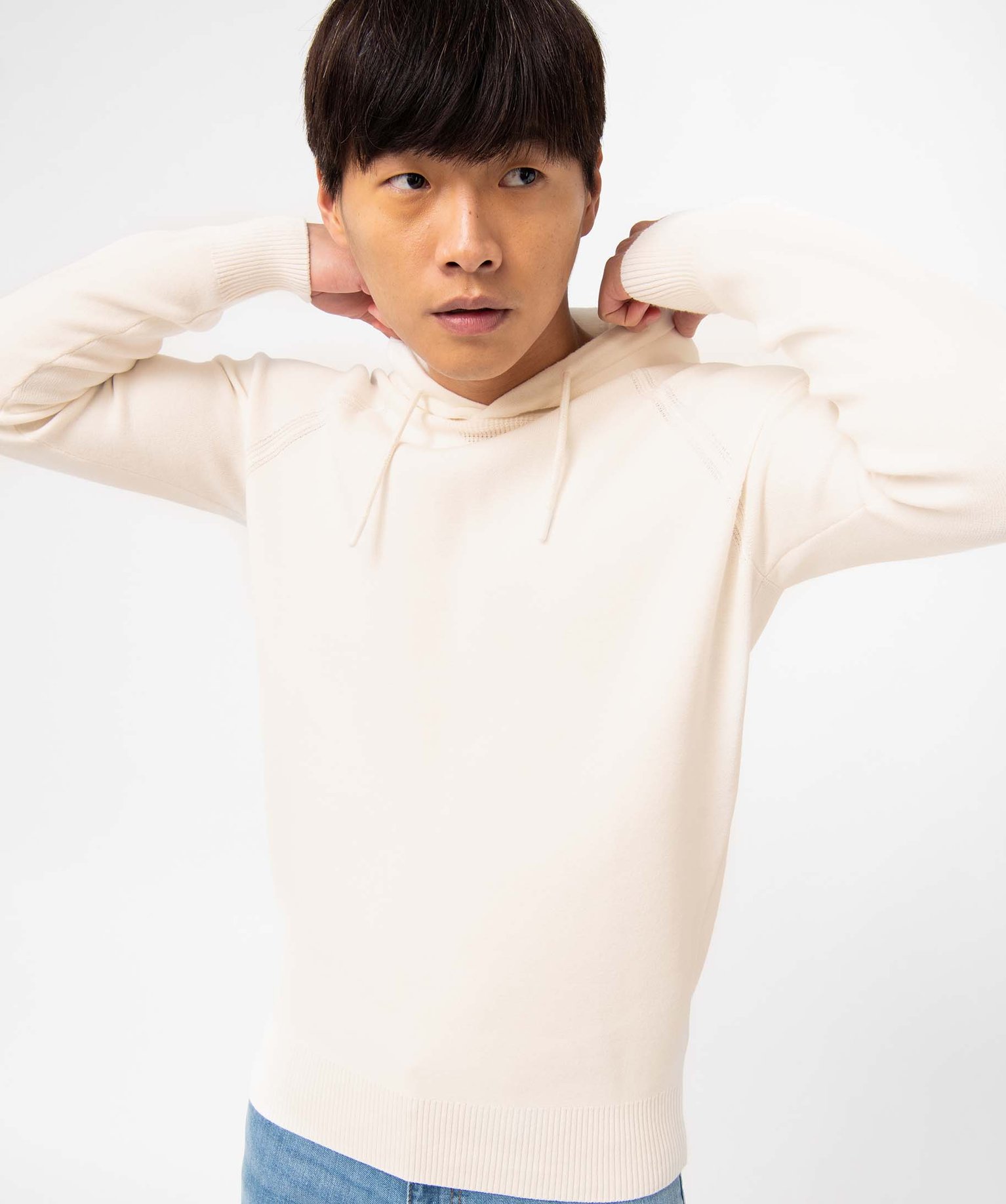 Pull homme à capuche esprit sweat blanc | GEMO