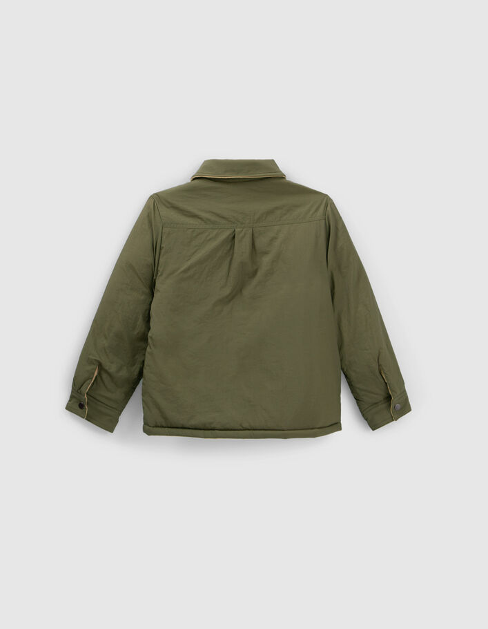 Veste réversible kaki et camel velours garçon