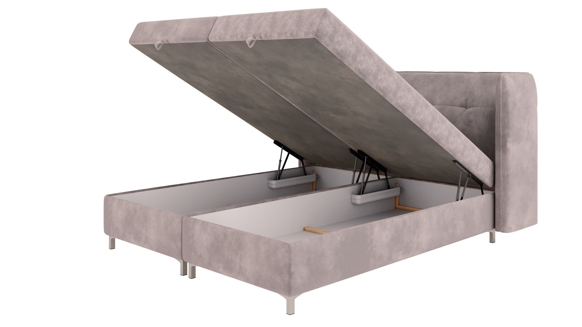 sofa4you Boxspringbett LOTOS in Samtstoff inkl. Bettkästen, inkl. Kaltschaumtopper