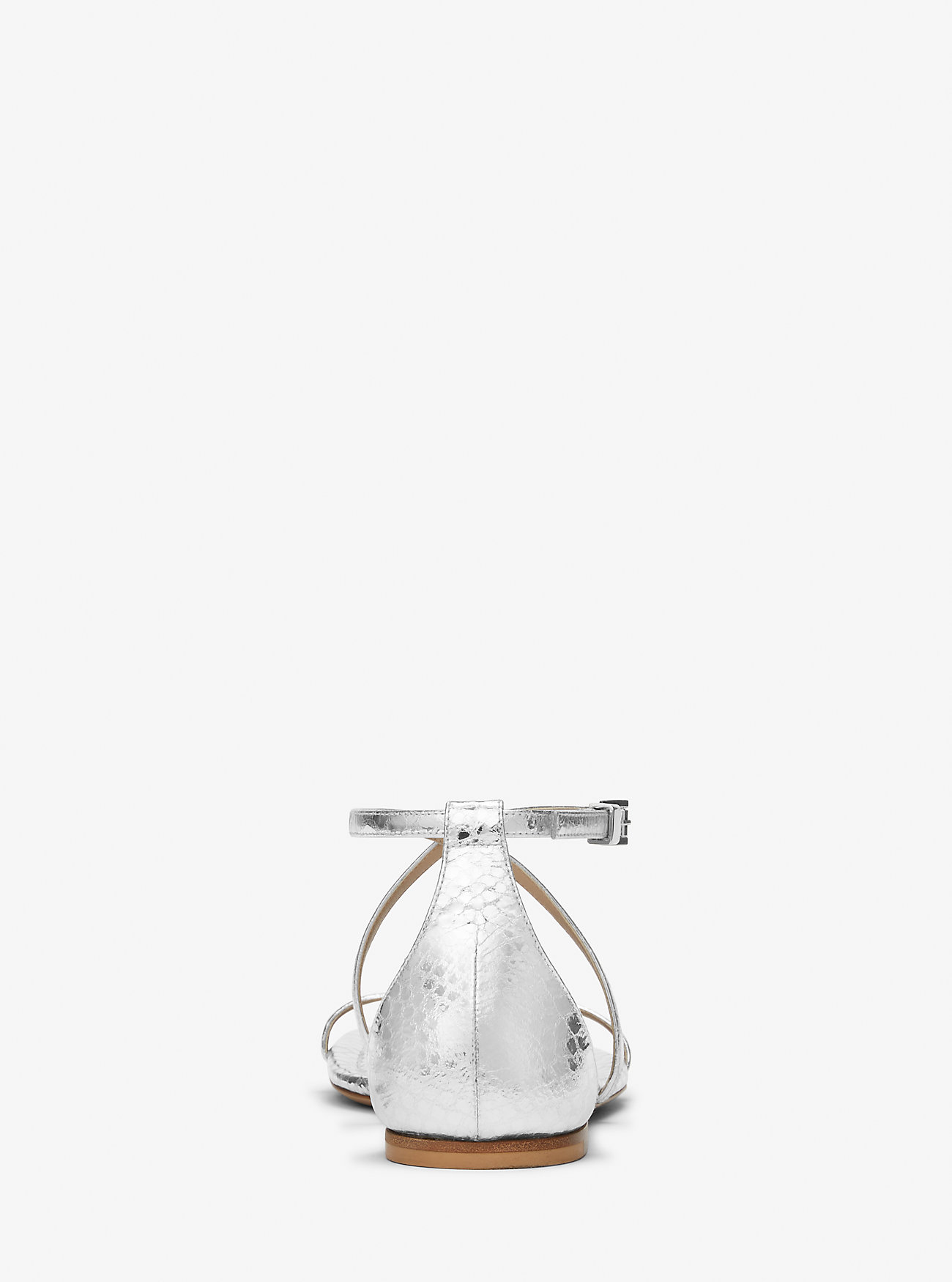 Polly Metallic Python Preget Skinnsandaler - SØLV