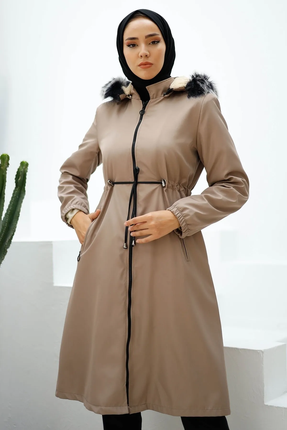 InStyle  4601 Jacke mit Fleece-Innenseite, regendicht – Stein