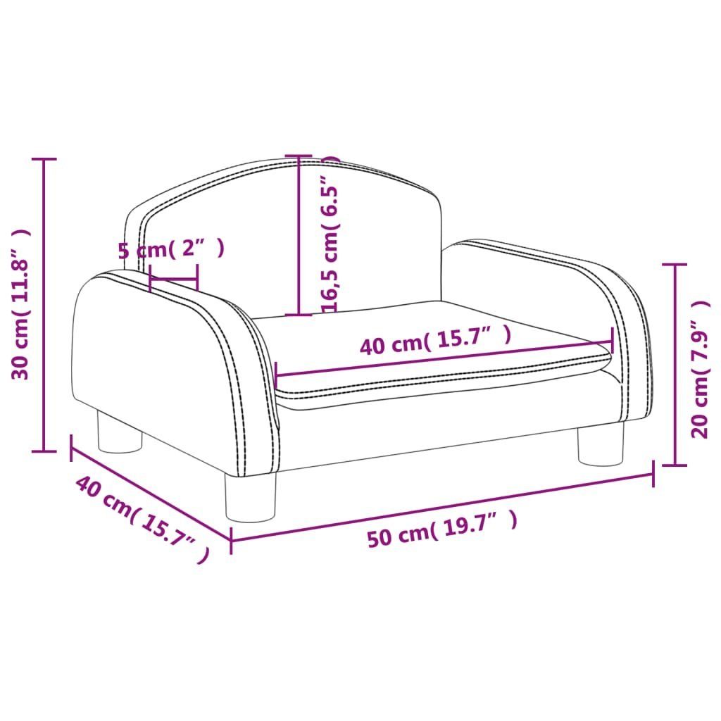 vidaXL Kindersofa Kindersofa Grau 50x40x30 cm Kunstleder Kindercouch Kindermöbel Kinderz
