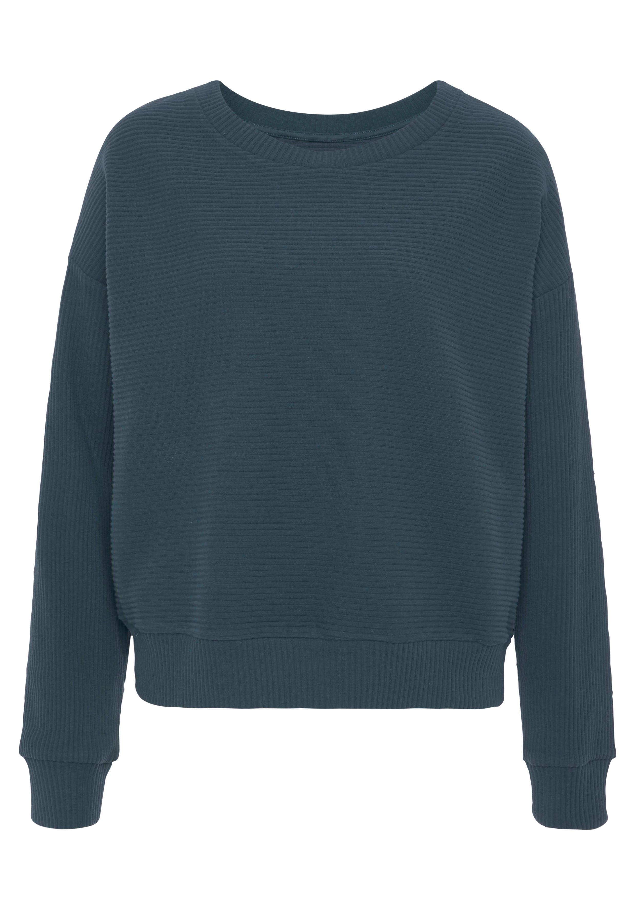 s.Oliver Sweatshirt aus Ripp-Qualität mit überschnittenen Schultern, Loungeanzug